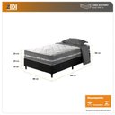 Ver imagem 5 de Cama Box Solteiro Preto + Colchão Molas Ensacadas Miami Cinza com Preto