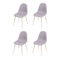 Ver imagem 1 de Kit 4 Cadeiras Tania Base Metal Cor Madeira Cinza Claro