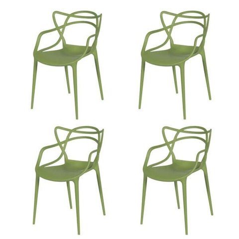 Kit 4 Cadeiras Masters Allegra Verde