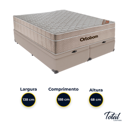 Cama Box Baú Bipartido Casal Bege e Colchão Airtech Springpocket Molas Ensacadas Ortobom - 3