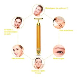 Massageador Facial Elétrico Gold 24k Harmonização Anti-rugas - 3