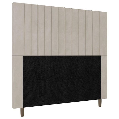 Cabeceira Cama Box Solteiro Nala 90cm Veludo Bege