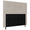 Ver imagem 1 de Cabeceira Cama Box Solteiro Nala 90cm Veludo Bege