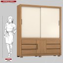 Ver imagem 6 de Guarda Roupa Casal 3 Portas e 6 Gavetas Arbo - Amêndola Touch/ Off White