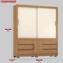 Ver imagem 3 de Guarda Roupa Casal 3 Portas e 6 Gavetas Arbo - Amêndola Touch/ Off White