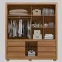 Ver imagem 4 de Guarda Roupa Casal 3 Portas e 6 Gavetas Arbo - Amêndola Touch/ Off White