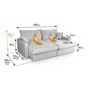 Ver imagem 2 de Sofá Cama Lume sem Caixa 2,80m Linho Cinza - King House