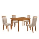 Ver imagem 2 de Mesa de Jantar Liz 120cm Tampo MDF Laminado Canto Copo com 4 Cadeiras Lorena