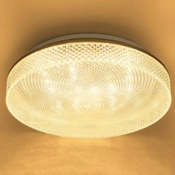 Plafon Luminaria Cristal de Sobrepor Led com Borda Dourada Redondo 3000k 24w Bivolt - 2