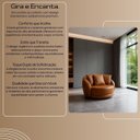 Ver imagem 5 de Poltrona Ibiza Orgânica em Courino Caramelo Giratória 122cm com Almofadas Premium Luxo