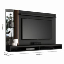 Painel Home Paris para Tv até 55 Polegadas Preto com Naturale - 3