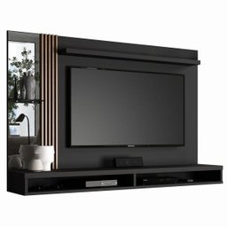 Painel Home Paris para Tv até 55 Polegadas Preto com Naturale - 2