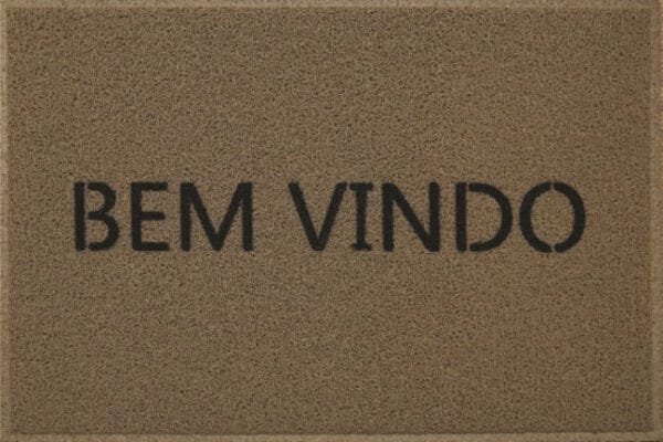 Capacho em Vinil Light 40x60cm Bem Vindo Bege Kapazi - 1