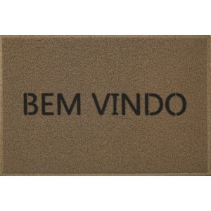 Capacho em Vinil Light 40x60cm Bem Vindo Bege Kapazi