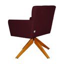 Ver imagem 4 de Poltrona Decorativa Onix Pés Giratório de Madeira Suede Bordô - DS Estofados