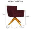 Ver imagem 5 de Poltrona Decorativa Onix Pés Giratório de Madeira Suede Bordô - DS Estofados