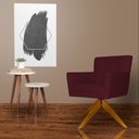 Ver imagem 2 de Poltrona Decorativa Onix Pés Giratório de Madeira Suede Bordô - DS Estofados