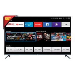 Smart TV LED 55 Polegadas 4K PTV55G70Sblsg, 4 HDMI, 2 USB, Wi-Fi, Netflix e Prime Video - Philco Unica - 1