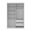 Ver imagem 4 de Guarda Roupa Solteiro 1,46m 2 Portas de Correr C/ Espelho Cor:branco