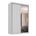 Ver imagem 2 de Guarda Roupa Solteiro 1,46m 2 Portas de Correr C/ Espelho Cor:branco