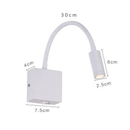 2 Arandela Leitura LED Articulada Branca 3W Cabeceira Ace14 - 5