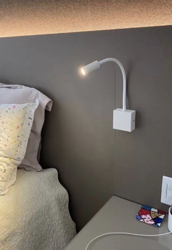 2 Arandela Leitura LED Articulada Branca 3W Cabeceira Ace14 - 7