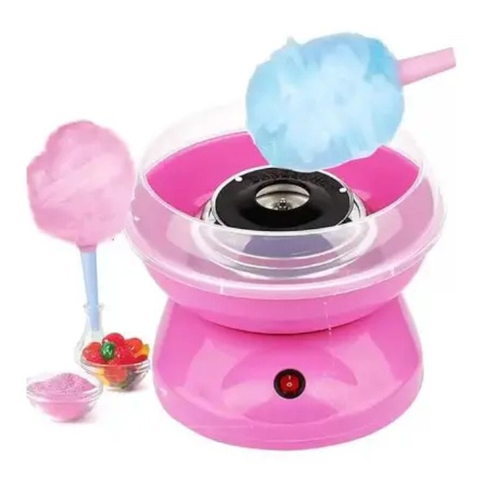 Potente Maquina Algodão Doce Portatil Festa Mini Rosa 110v - 6