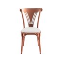 Ver imagem 2 de Kit 2 Cadeiras Paris Luxo Estrutura Aço Cobre Funcional para Mesa de Sala de Estar - Cobre/Branca