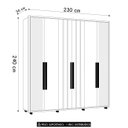 Ver imagem 4 de Guarda Roupa Casal 230cm com Espelho Barok Off/cinamomo Z10 - Mpozenato