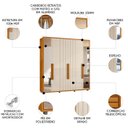 Ver imagem 3 de Guarda Roupa Casal 230cm com Espelho Barok Off/cinamomo Z10 - Mpozenato