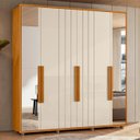 Ver imagem 2 de Guarda Roupa Casal 230cm com Espelho Barok Off/cinamomo Z10 - Mpozenato