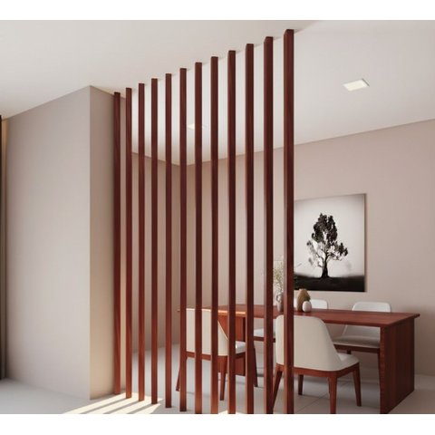 Kit 6 Divisórias de Ambiente WPC 270cm x 10cm x 3,5cm Formaco Decor Branco/Mogno