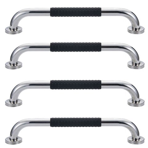 Barra de Apoio 30cm Inox Kit 4 unidades Suporte Antiderrapante Idoso Deficiente Banheiro Box Quarto 