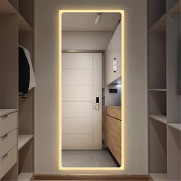 Espelho Grande Corpo Inteiro Lapidado Retangular Decorativo 150x40 Cm Luxo com Led Quente/fria - 1