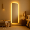 Ver imagem 6 de Espelho Grande Corpo Inteiro Lapidado Retangular Decorativo 150x40 Cm Luxo com Led Quente/fria