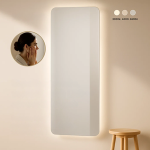 Espelho Grande Corpo Inteiro Lapidado Retangular Decorativo 150x40 Cm Luxo com Led Quente/fria