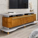 Ver imagem 2 de Rack para Sala de Estar Tv 75 Pol Orgânico Maui B02 Off White Naturalle Fresado - Lyam Decor
