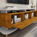 Ver imagem 6 de Rack para Sala de Estar Tv 75 Pol Orgânico Maui B02 Off White Naturalle Fresado - Lyam Decor
