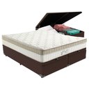 Ver imagem 1 de Cama Box com Baú Bege e Colchão Queen King Best Anjos Cor:marrom