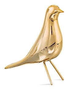 Pássaro em Cerâmica Dourado Mart - 1