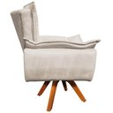 Ver imagem 5 de Poltrona Decorativa Base Giratória em Madeira Charger Suede Bege - Gran Belo