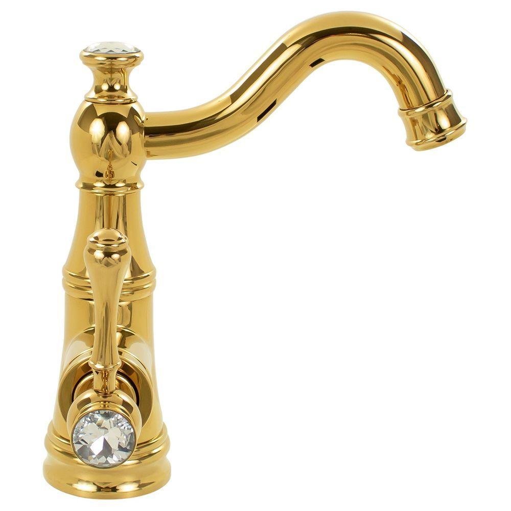 Misturador Monocomando Bica Baixa Crystal Gold Dourado Mist20 - 3