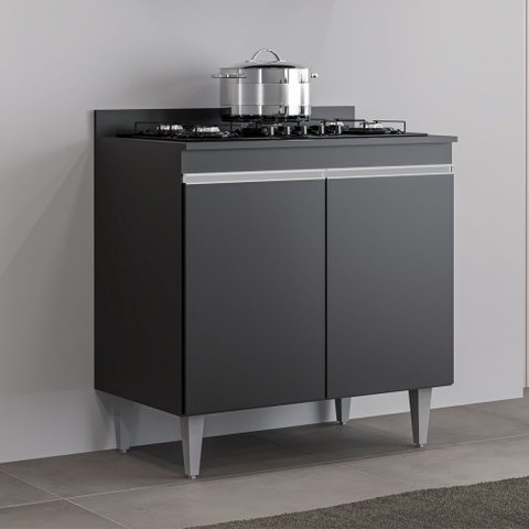 Balcão Gabinete para Cooktop 80cm 2 Portas Ellen - Ssx Multicoisas
