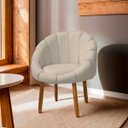 Ver imagem 5 de Poltrona Decorativa Orgânica Flora Fixa Recepção Estética Bouclê:bouclê Bege