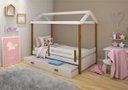 Ver imagem 4 de Cama com Auxiliar Cabana Solteiro Branco e Mel com Colchão