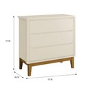 Ver imagem 5 de Jogo de Quarto Infantil Guarda Roupa 3 Portas e Cômoda 3 Gavetas Areia Fosco Classic com Pés