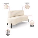 Ver imagem 3 de Sofá 2 Lugares Living 160cm Pé Ferro Pto Maraú Bouclê Bege K01 - D'Rossi