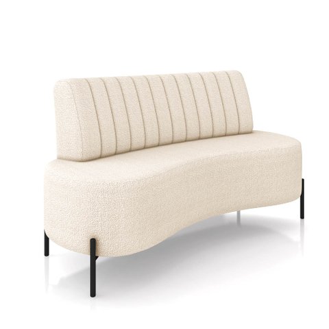 Sofá 2 Lugares Living 160cm Pé Ferro Pto Maraú Bouclê Bege K01 - D'Rossi