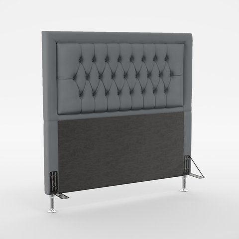 Cabeceira Estofada Decorativa Antares Para Cama Box 195 Para Cama King Sued Cinza Aradecor