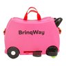 Mala Infantil Carrinho Puxador Rodinha Rosa Importway BW070 - 2